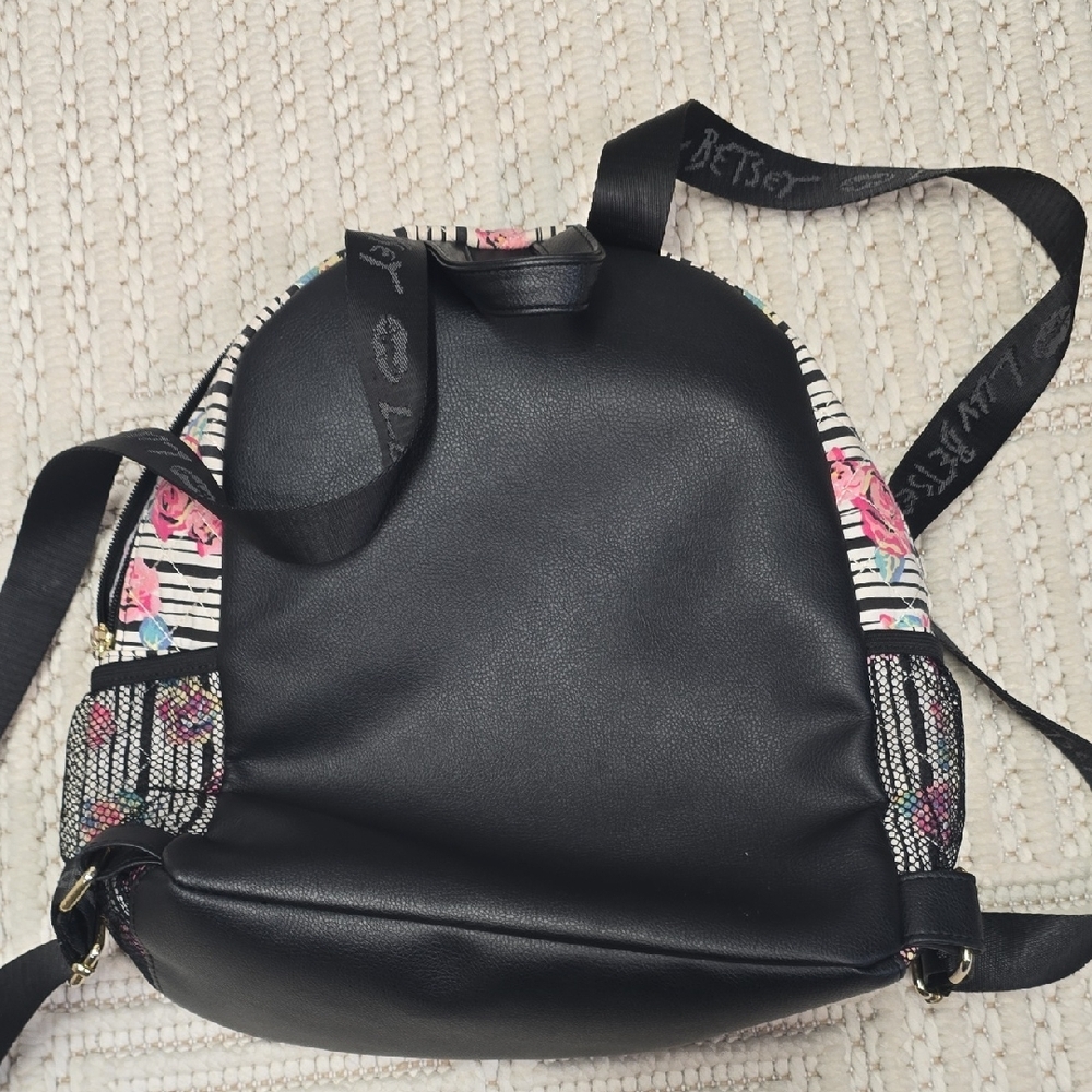 Betsey Johnson Floral Backpack with Black Stripes - Picture 7 of 13